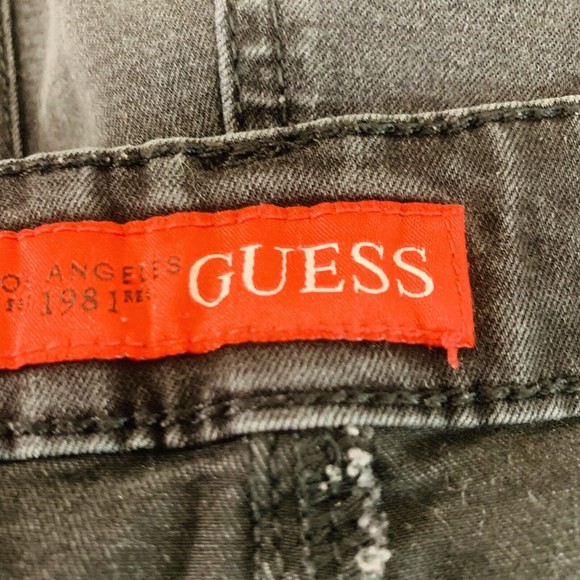 Womens Guess Black Stretch Straight Leg Denim Jeans Size 28 W 30 L 28 - Picture 7 of 11